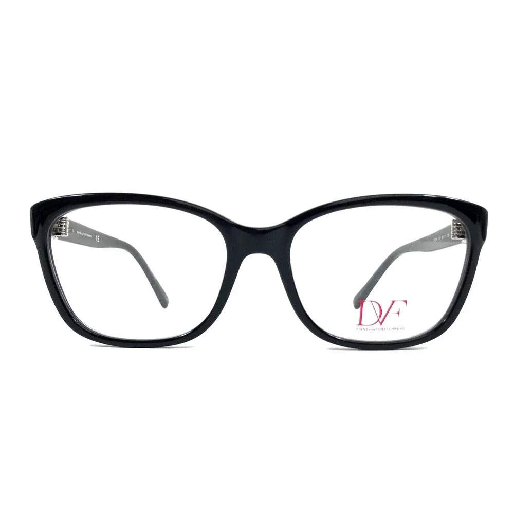 Diane Von Furstenberg Eyeglasses Frames DVF5074 001 Shiny Black Square 52-17-130